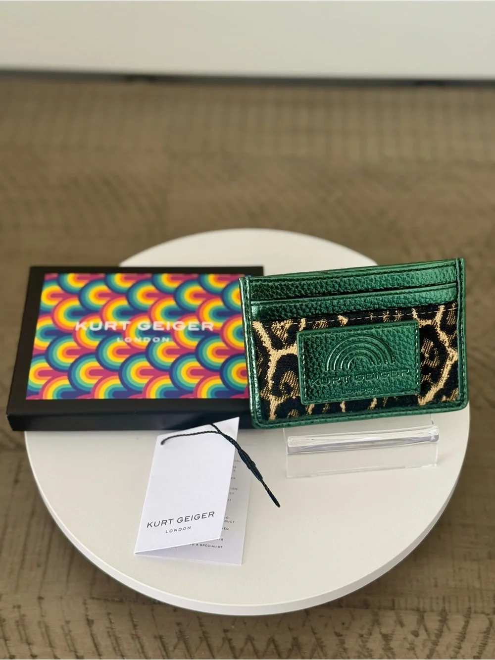 Kurt Geiger London Southbank Green Leather Card Holder – NWT with Box